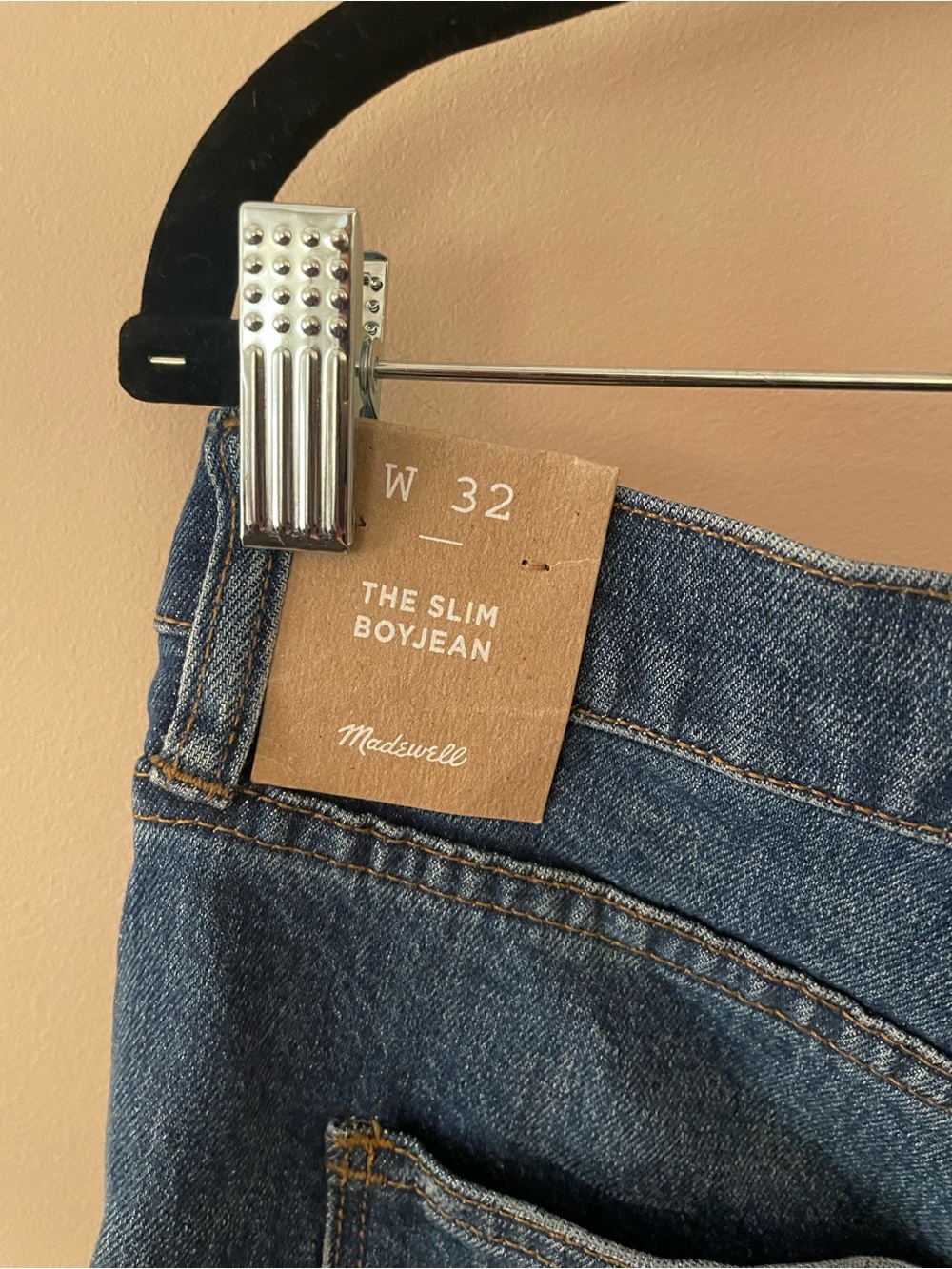 NWT Madewell Distressed Dark Blue Slim BoyJean - Women's - Picture 3 of 5